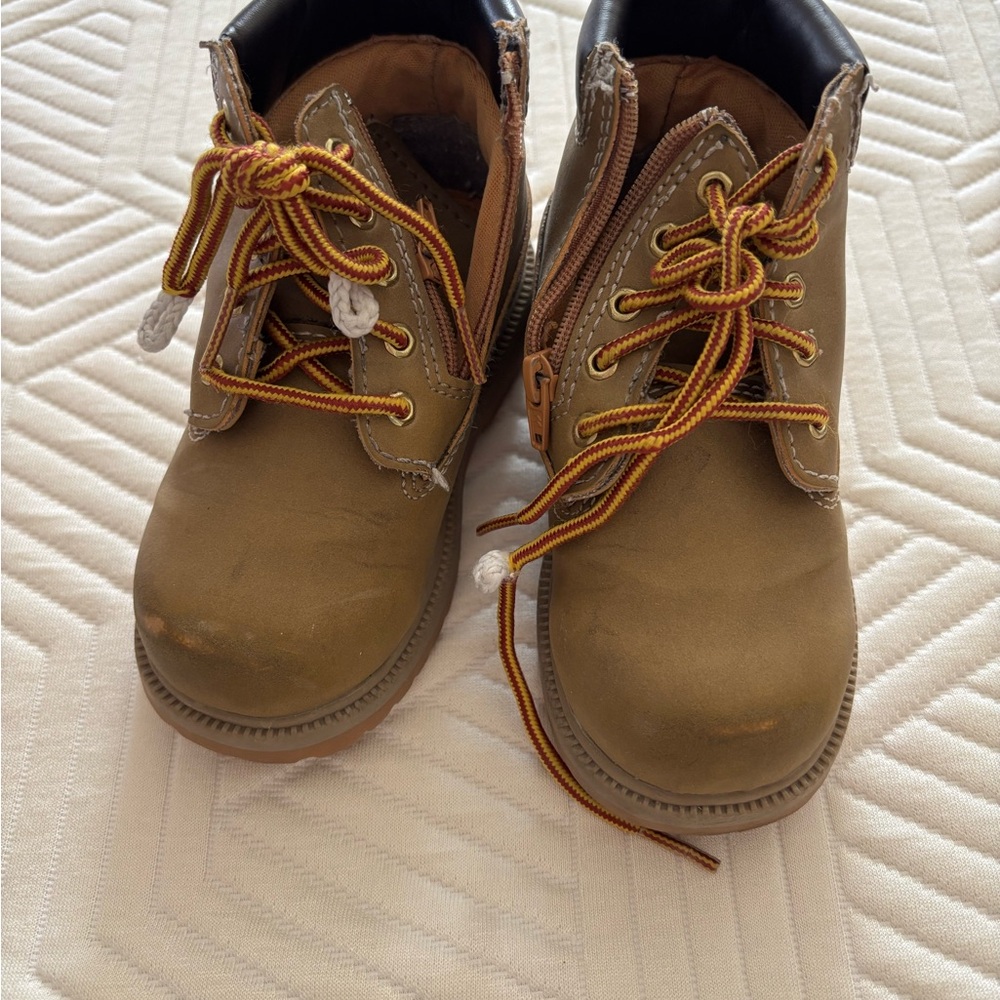 Kids Tan Boots with Laces